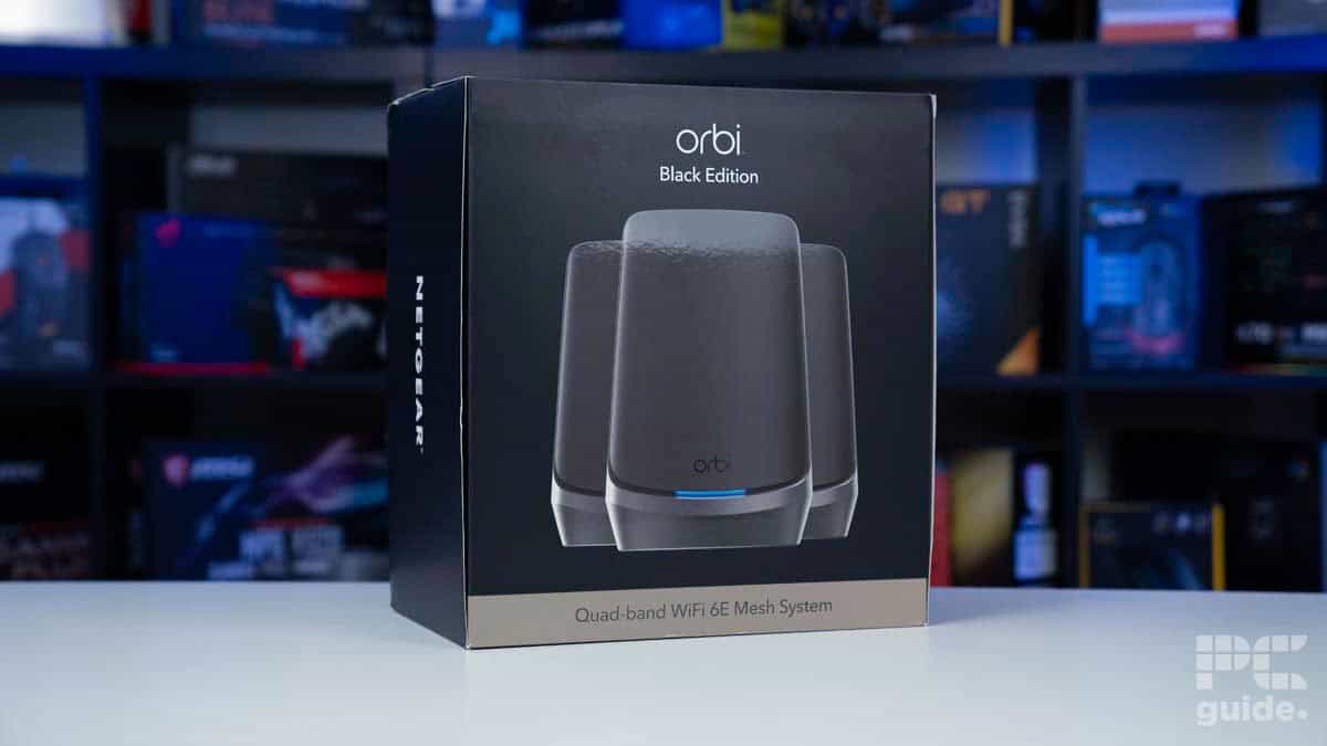 Netgear Orbi RBKE963B WiFi 6E Mesh router box profile, source PCGuide
