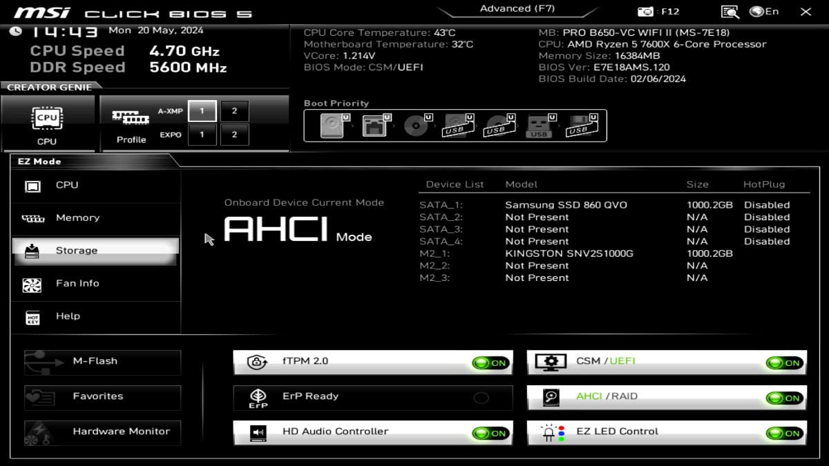 Starforge Horizon II Elite BIOS storage, source PCGuide