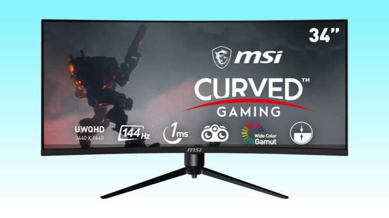 This MSI gaming monitor is a 34-inch, 1440p, 144Hz and curved display, now with this deal what's not to like?