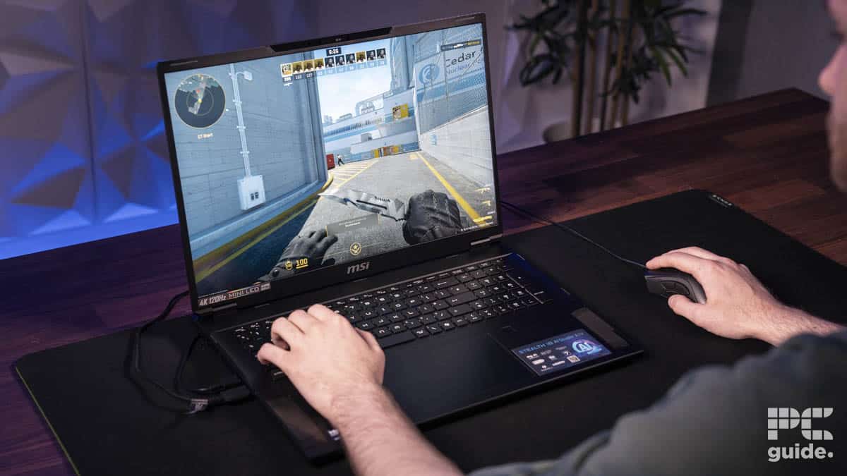 MSI Stealth 18 AI Studio A1V gaming CS2, Image by PC Guide