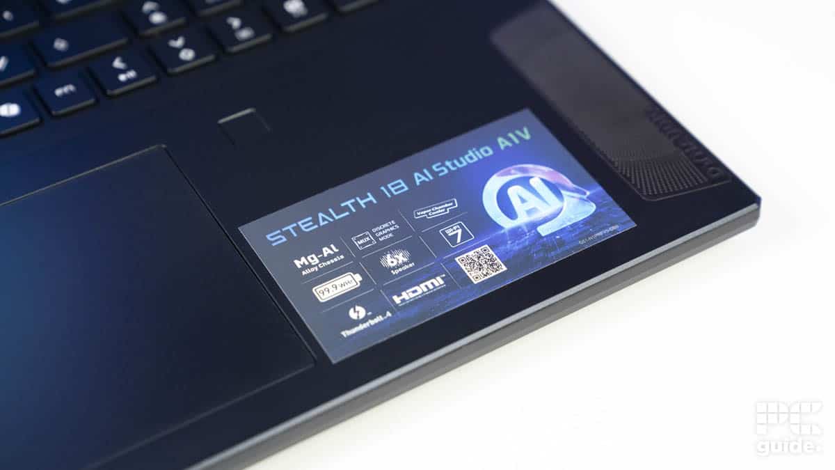 MSI Stealth 18 AI Studio A1V specs, Image by PC Guide