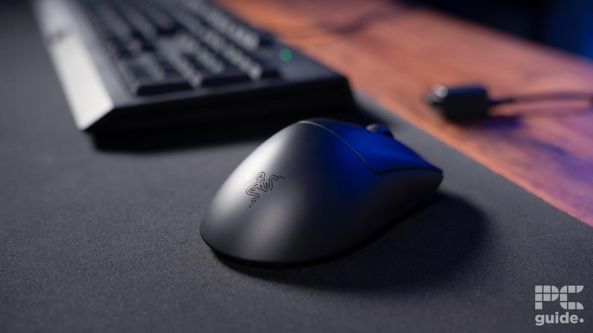 Razer DeathAdder V3 HyperSpeed on desk, Image by PC Guide