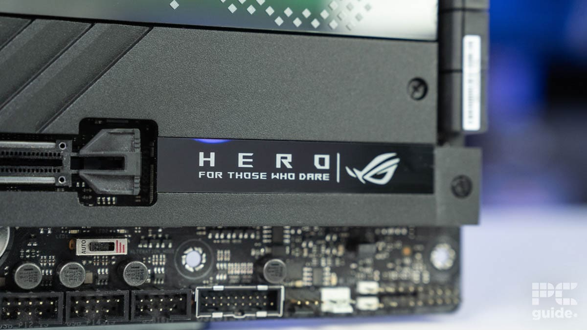 Crosshair X670E Hero bottom left corner where power connectors are
