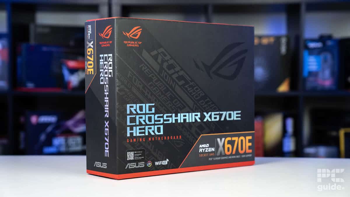 Crosshair X670E Hero in the box on the table