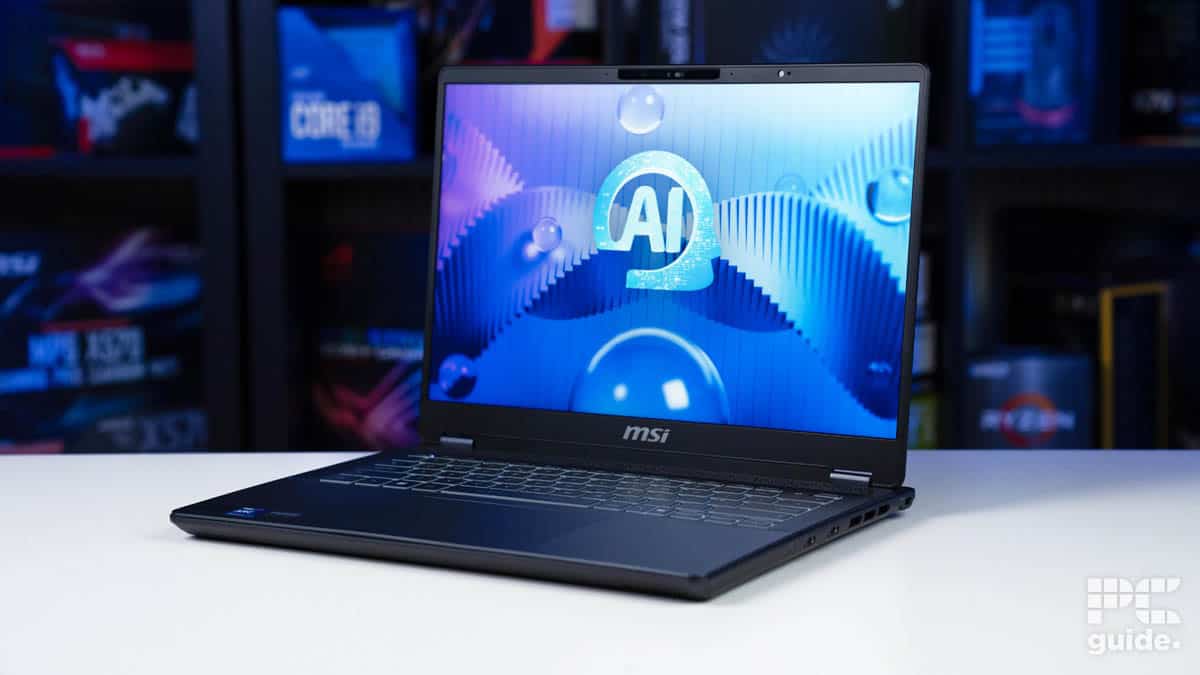 MSI Prestige 14 AI Evo laptop profile, Image by PC Guide