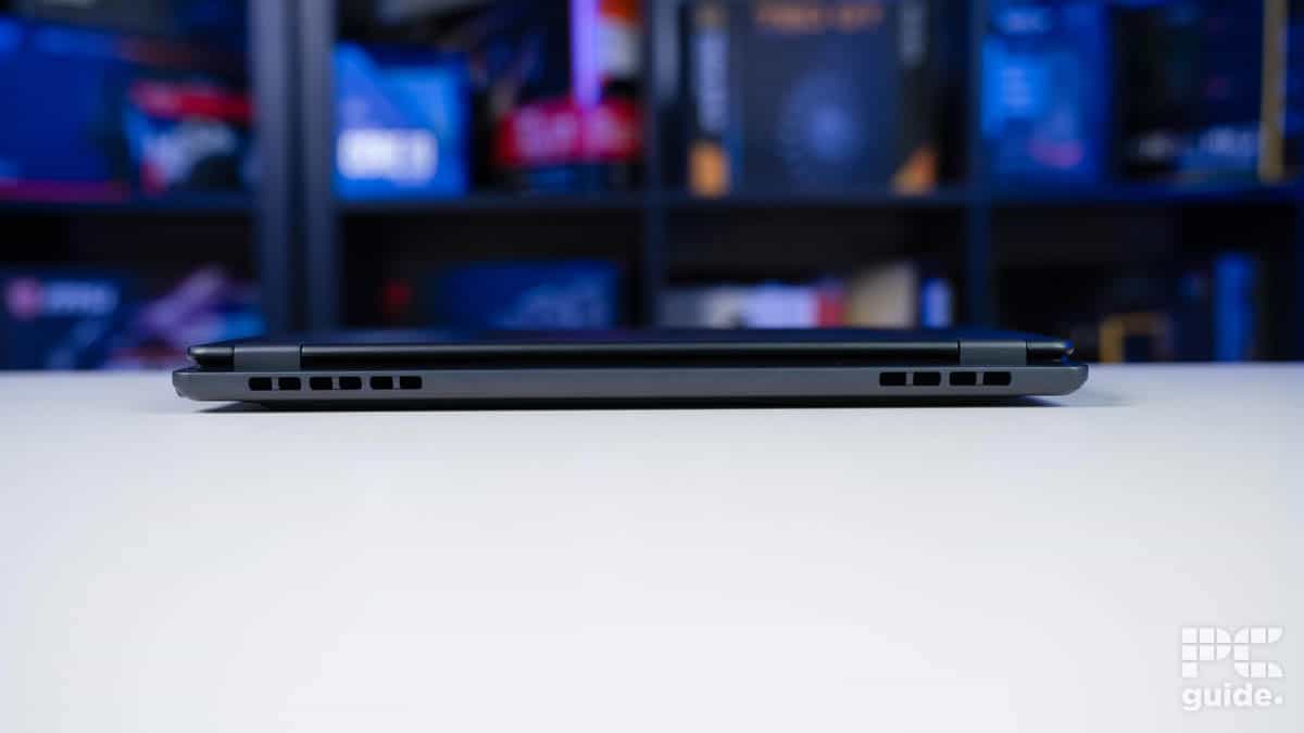 MSI Prestige 14 AI Evo rear Image by PC Guide