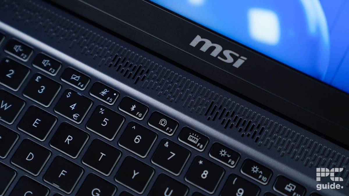 MSI Prestige 14 AI Evo speakers, Image by PC Guide