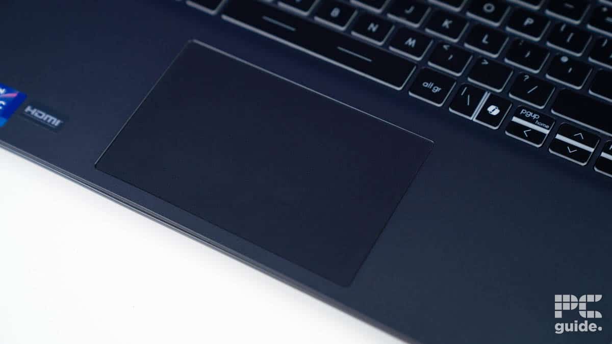 MSI Prestige 14 AI Evo touchpad, Image by PC Guide