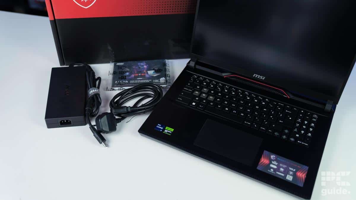 MSI Raider GE78 HX 14VHG box contents, Image by PC Guide