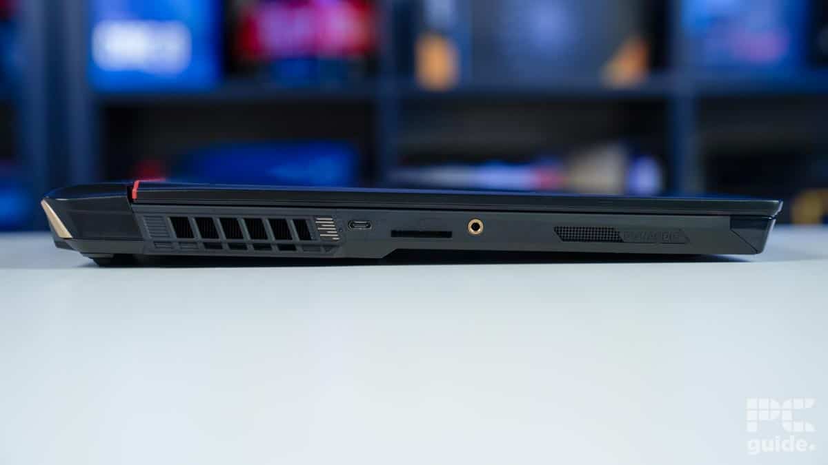 MSI Raider GE78 HX 14VHG left side, Image by PC Guide