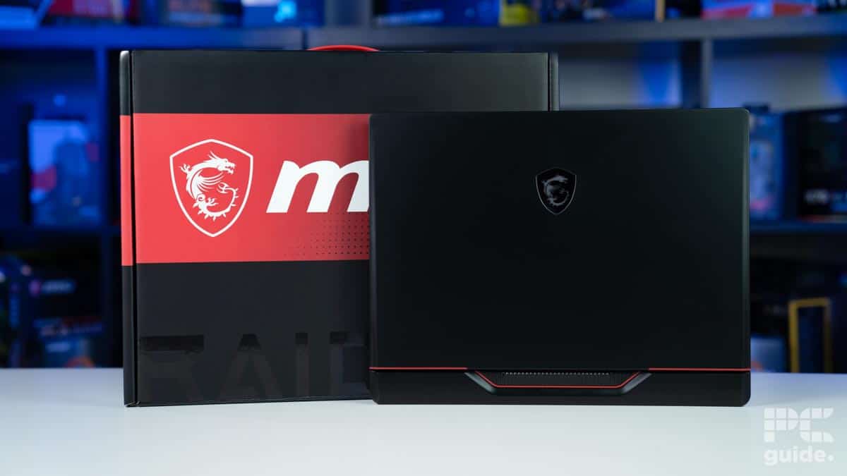 MSI Raider GE78 HX 14VHG standing laptop, Image by PC Guide