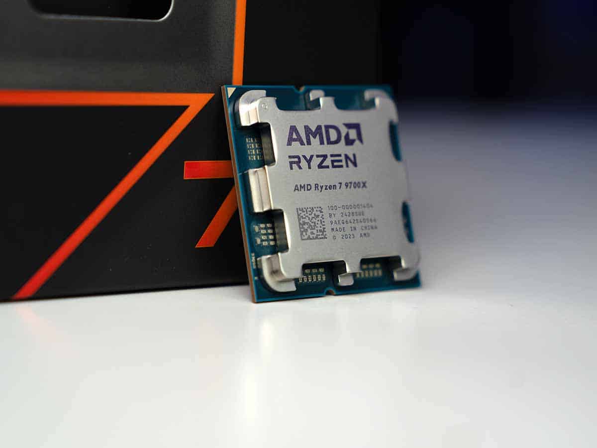 9700X leaning on box on table