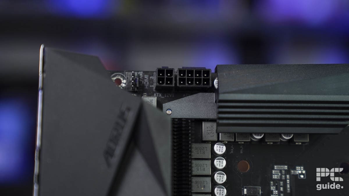 Aorus X570 showing power connectors