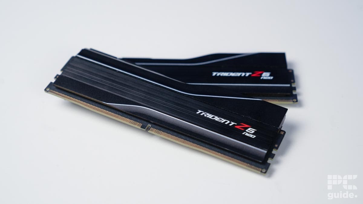 G.SKILL Trident Z5 Neo 32GB 6000MTs CL30 duo laying down, Image by PC Guide