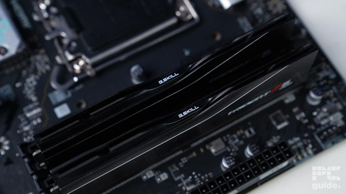 G.SKILL Trident Z5 Neo 32GB 6000MTs CL30 motherboard top, Image by PC Guide