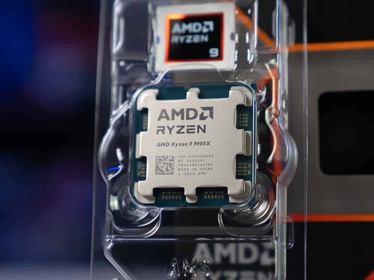 Ryzen 9 9900X in plastic up close