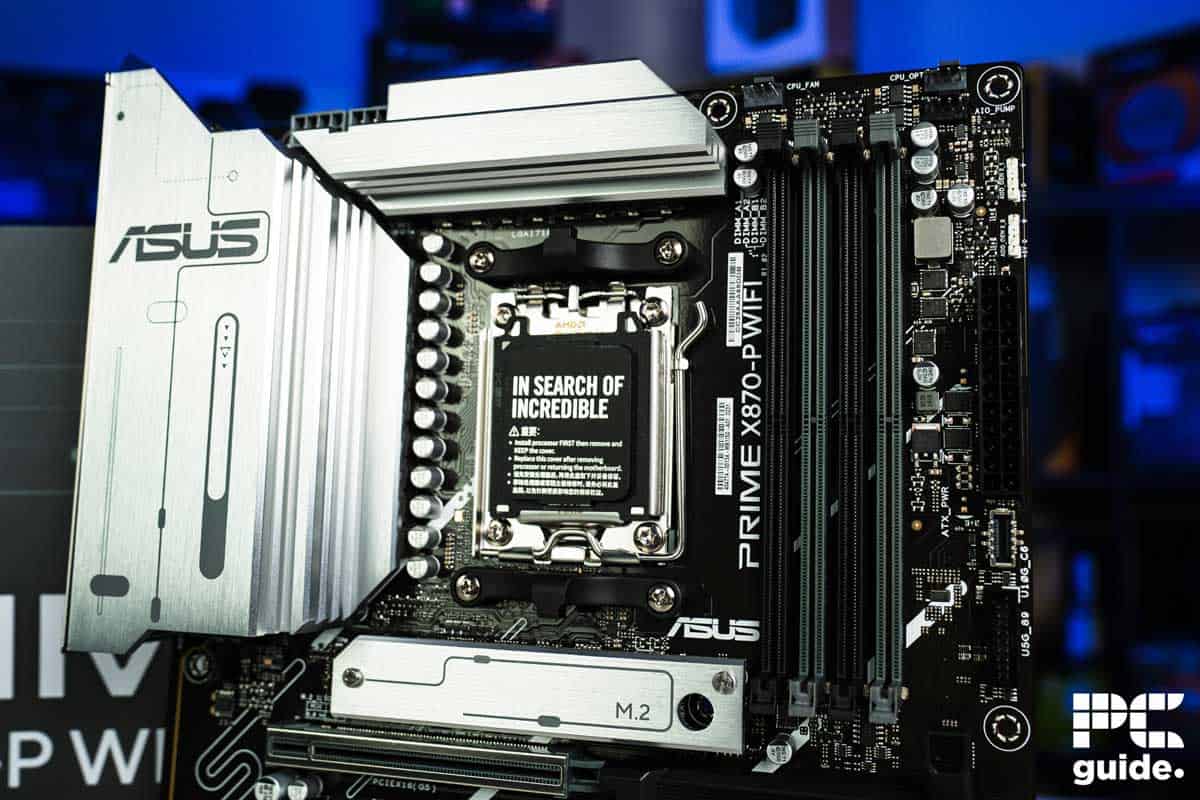 ASUS Prime X870-P WiFi socket and RAM, Image by PC Guide