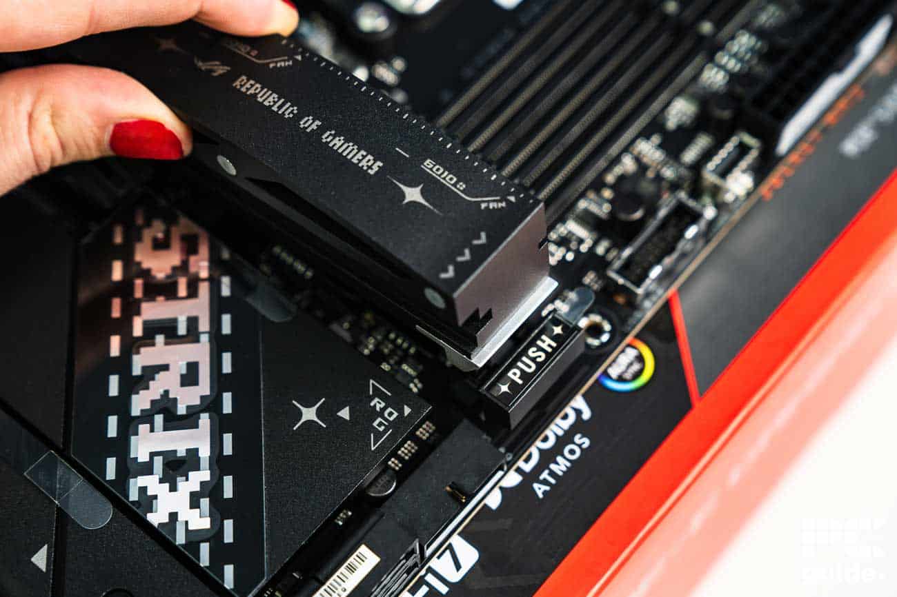 ASUS ROG Strix X870E-E Gaming WiFi NVMe easy release, Image by PC Guide