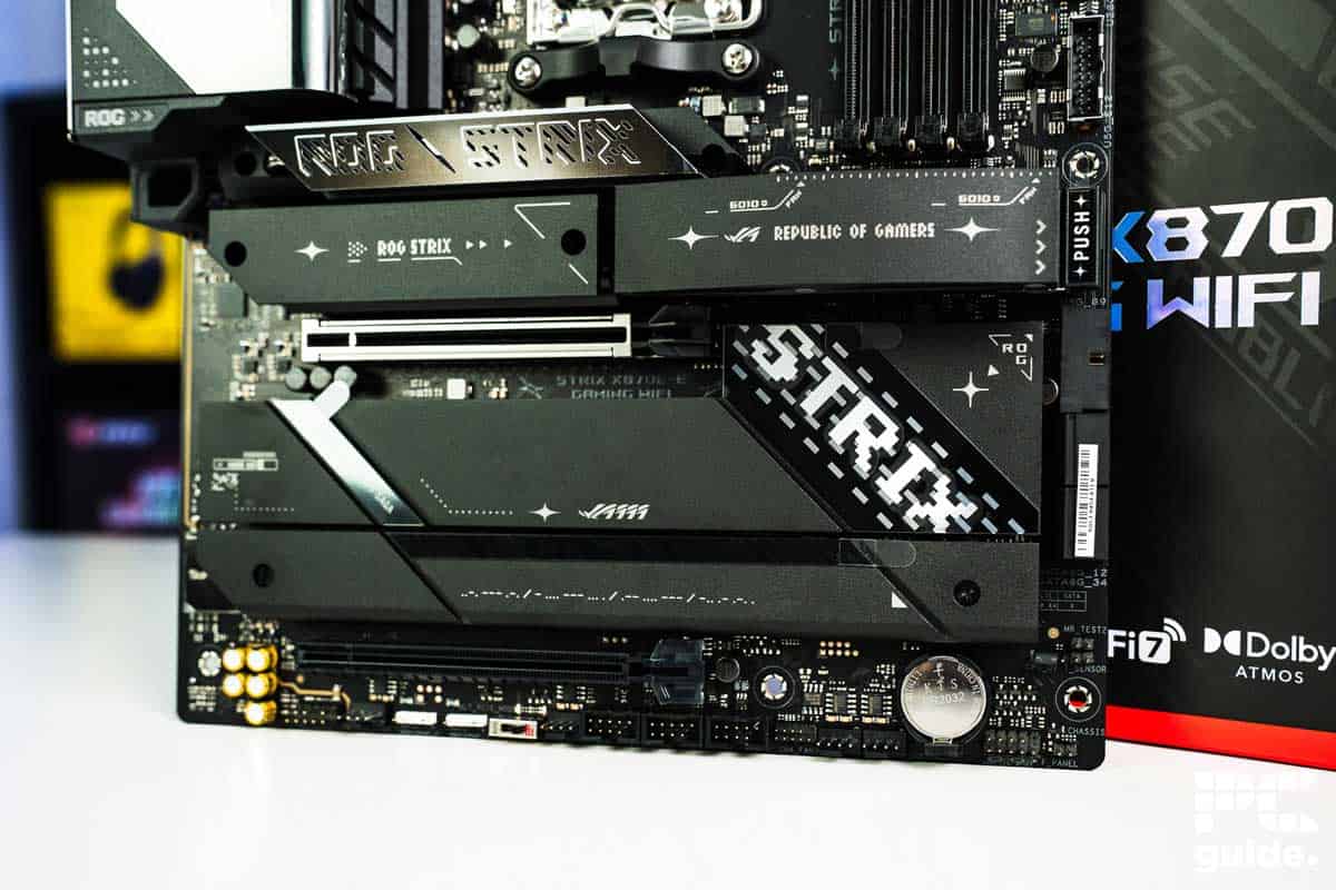 ASUS ROG Strix X870E-E Gaming WiFi bottom half, Image by PC Guide