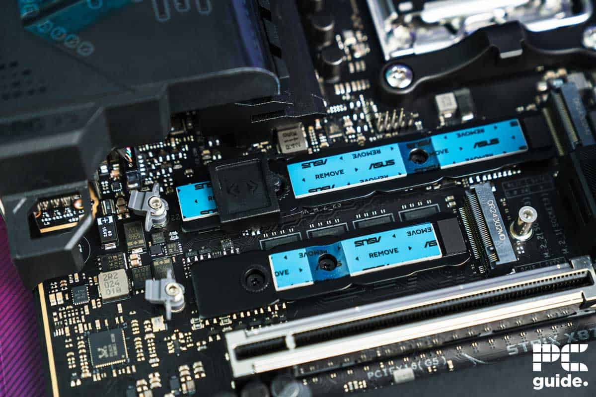 ASUS ROG Strix X870E-E Gaming WiFi thermal pads, Image by PC Guide