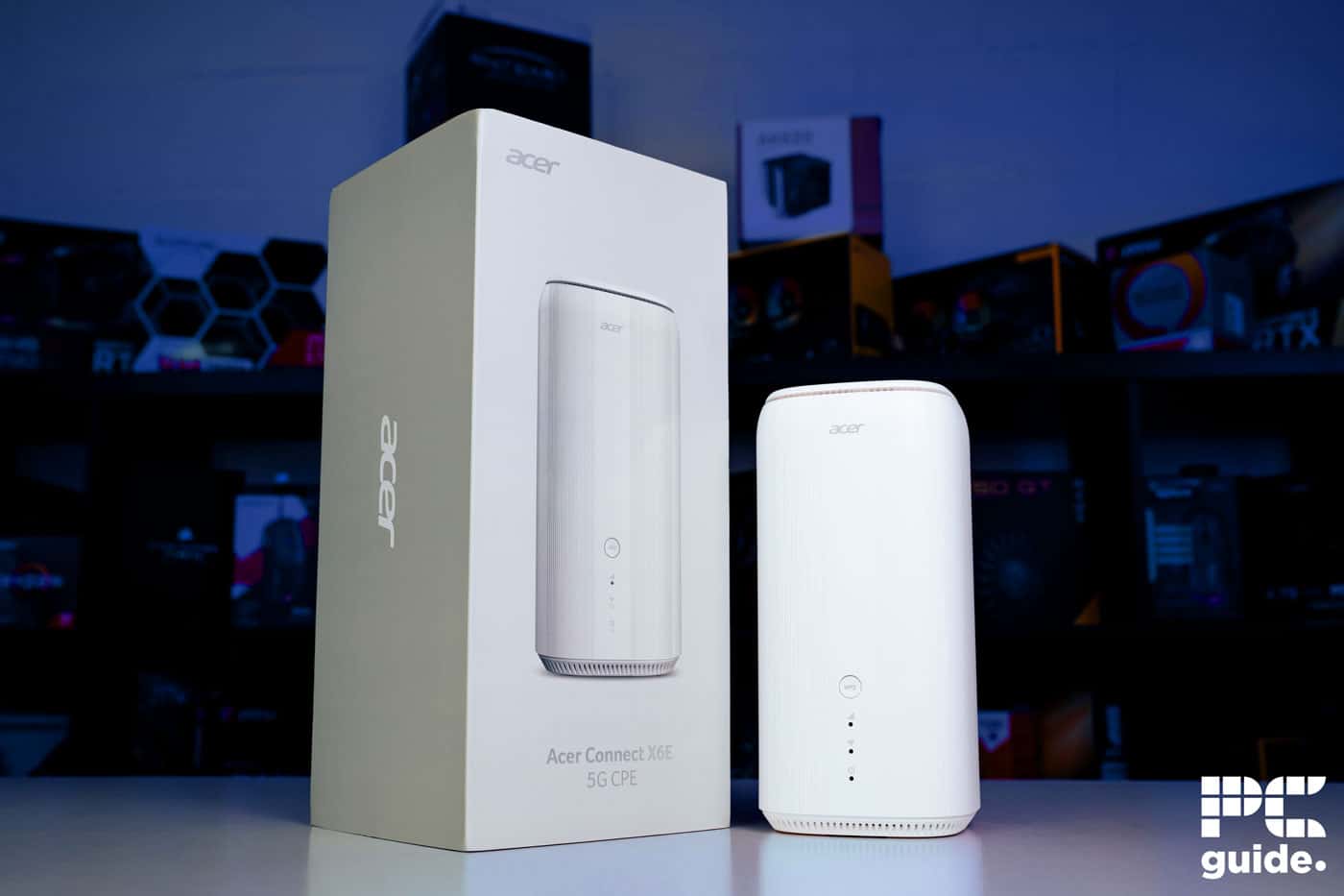 Acer Connect X6E router and box, Image by PC Guide