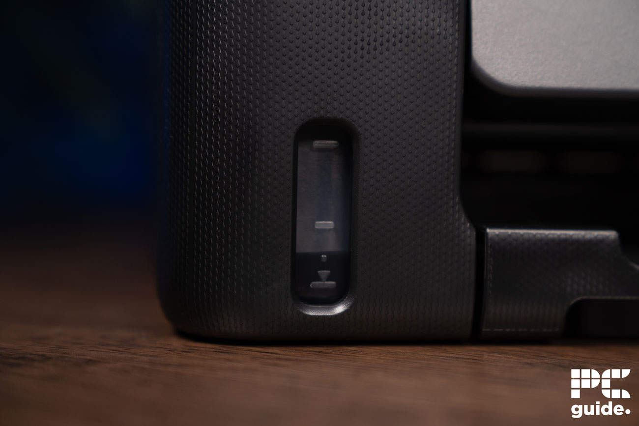 Canon PIXMA G3570 black ink tank front, Image by PC Guide