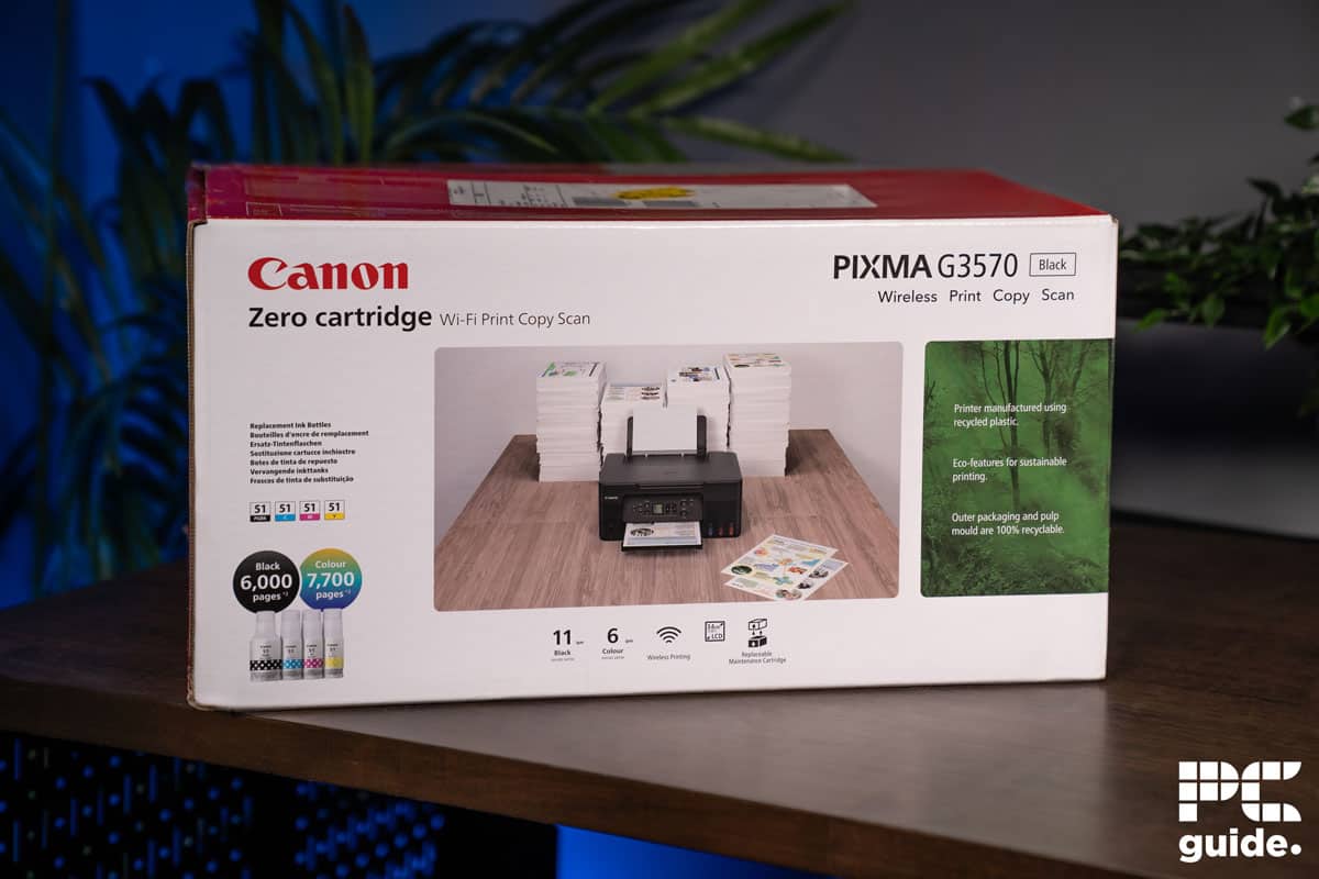 Canon PIXMA G3570 box, Image by PC Guide