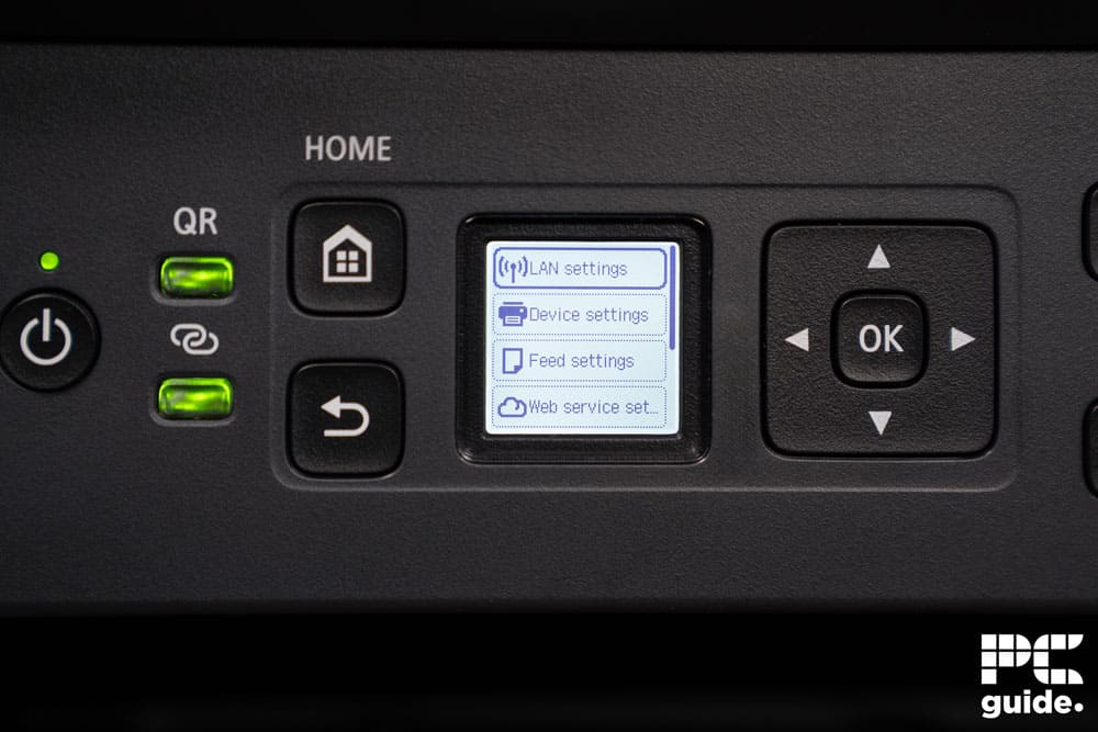 Canon PIXMA G3570 display settings, Image by PC Guide