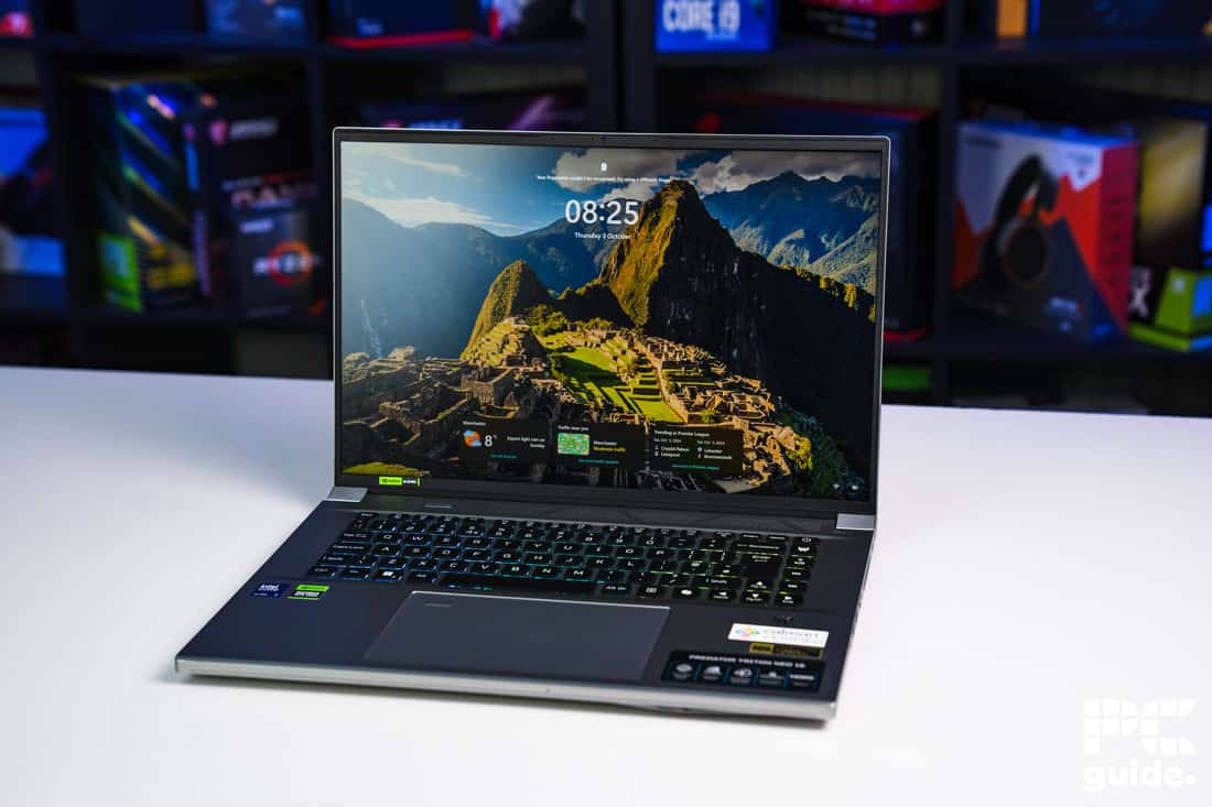 Acer Predator Triton Neo 16 open and on, Image by PC Guide