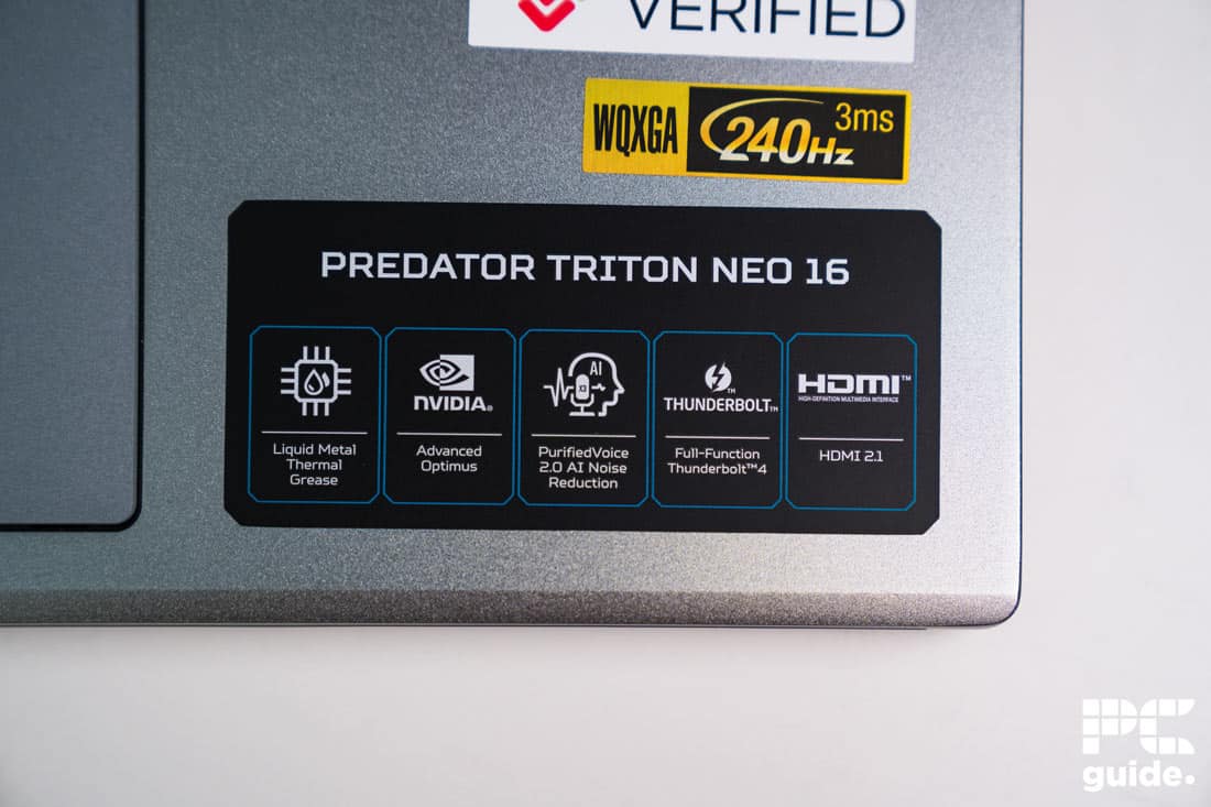 Acer Predator Triton Neo 16 specs, Image by PC Guide