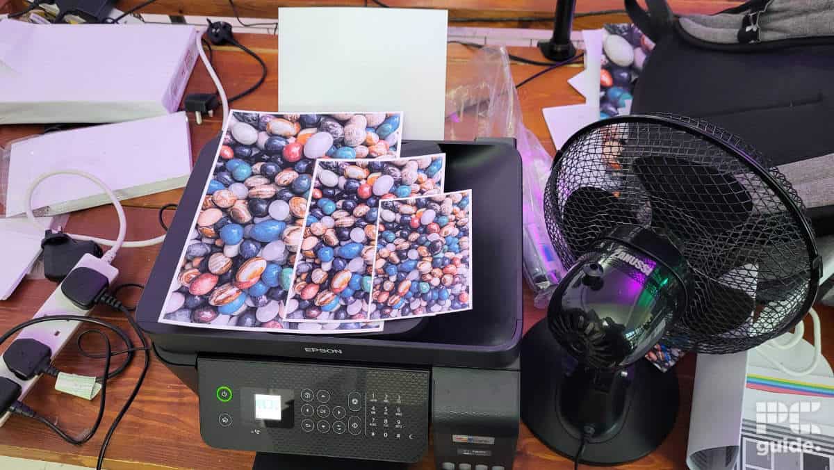 Epson EcoTank ET-4800 photos on printer, Image by PC Guide