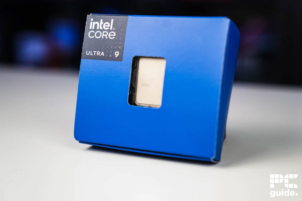 Intel Core Ultra 9 285K box profile, Image by PC Guide