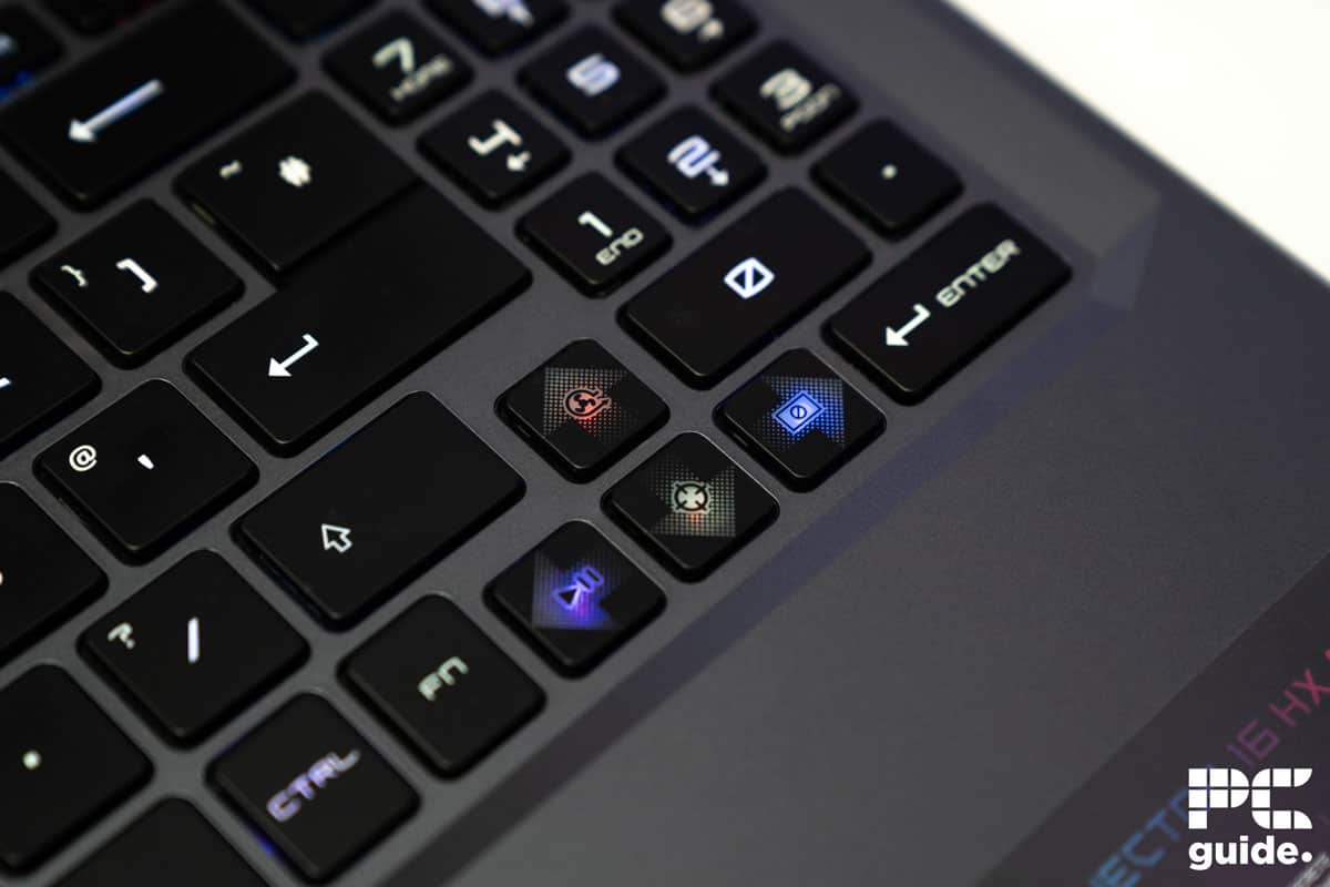 MSI Vector 16 HX A13VHG arrow keys, Image by PC Guide