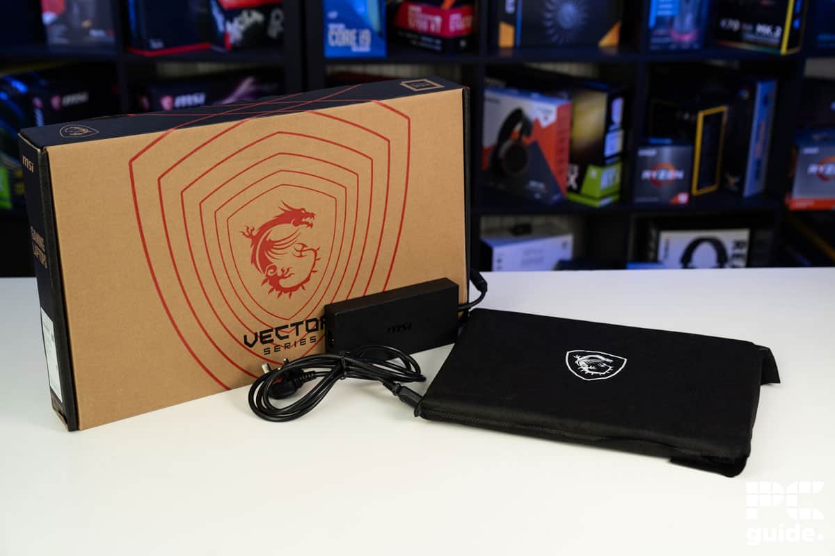 MSI Vector 16 HX A13VHG box contents, Image by PC Guide
