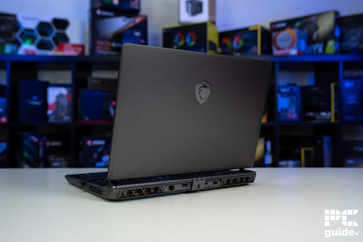 MSI Vector 16 HX A13VHG open rear, Image by PC Guide