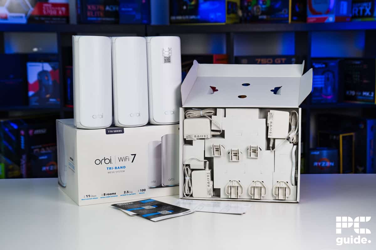 Netgear Orbi 770 Mesh box contents, Image by PC Guide