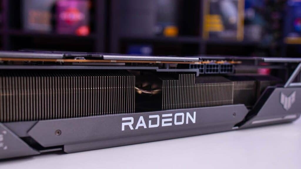 AMD Radeon RX 7900 XTX GPU with Radeon logo