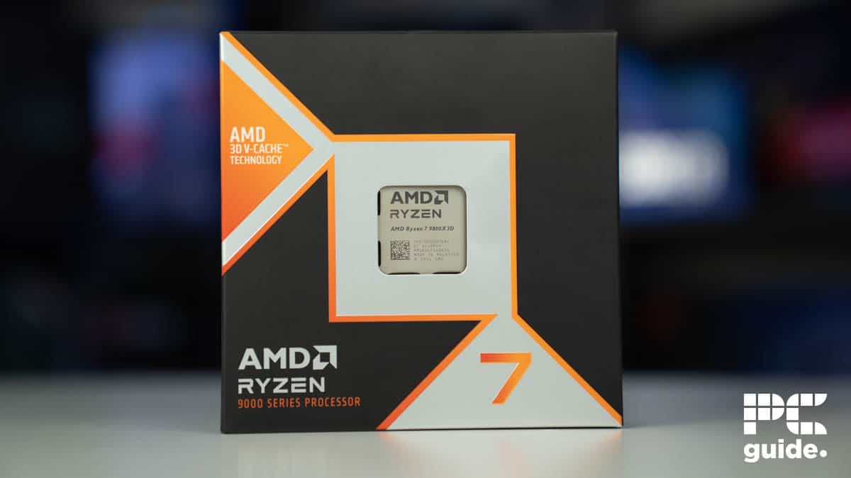AMD Ryzen 7 9800X3D box front, Image by PC Guide