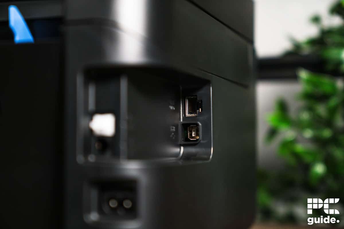 Epson EcoTank ET-4800 ethernet and USB, Image by PC Guide