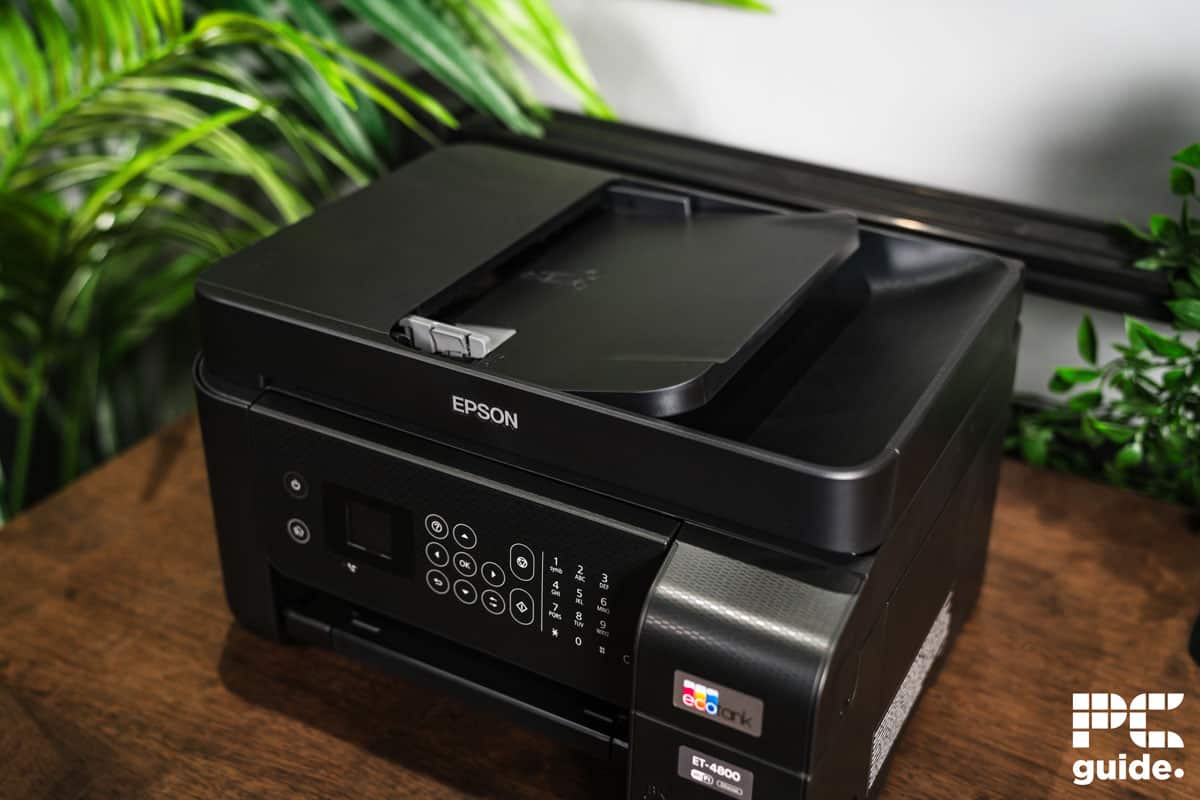 Epson EcoTank ET-4800 fax tray, Image by PC Guide
