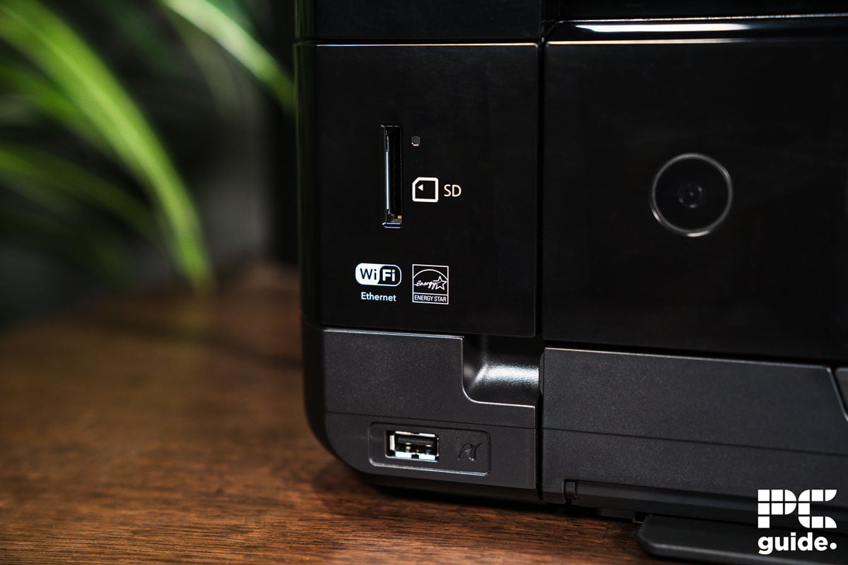 Epson Expression Premium XP-7100 SD and USB ports, Image by PC Guide