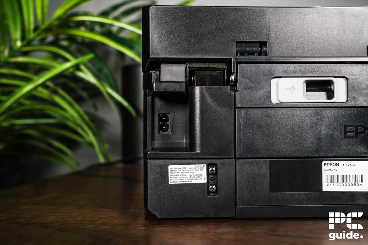 Epson Expression Premium XP-7100 power port, Image by PC Guide