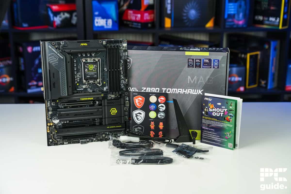 MSI MAG Z890 Tomahawk WiFi box contents, Image by PC Guide