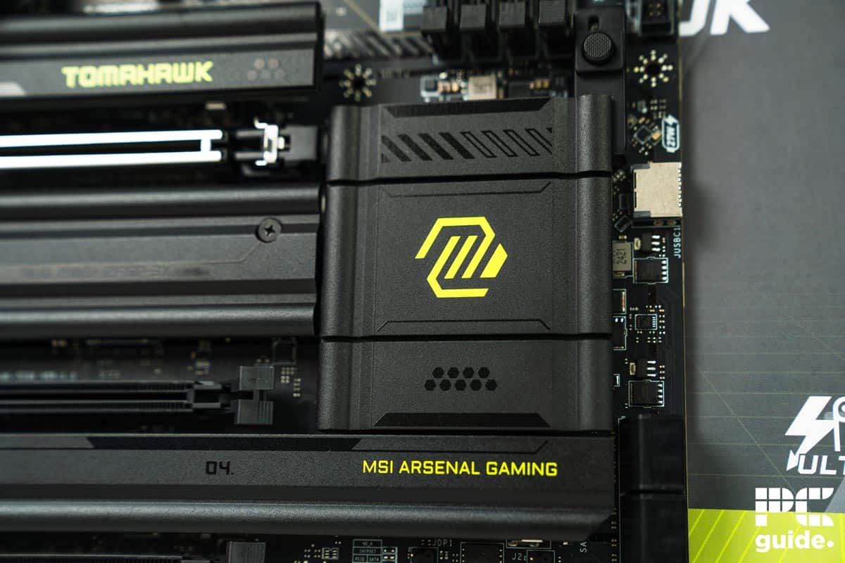 MSI MAG Z890 Tomahawk WiFi chipset heatsink, Image by PC Guide