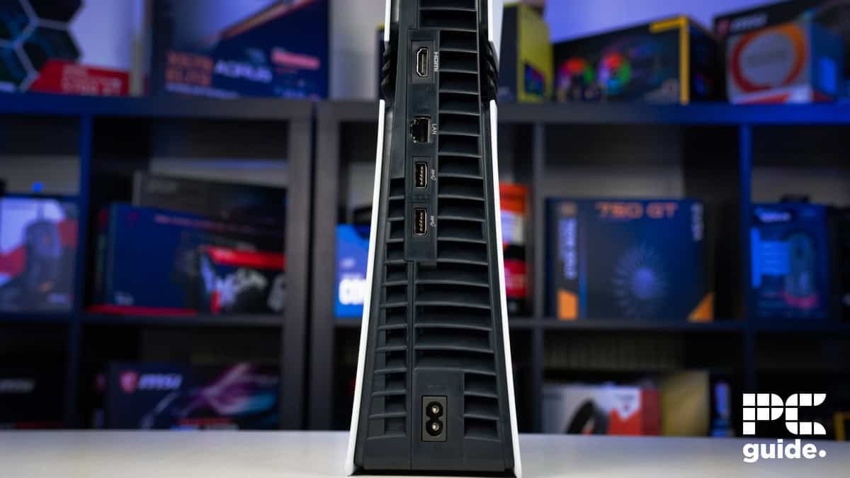 PlayStation 5 Pro back IO, Image by PC Guide