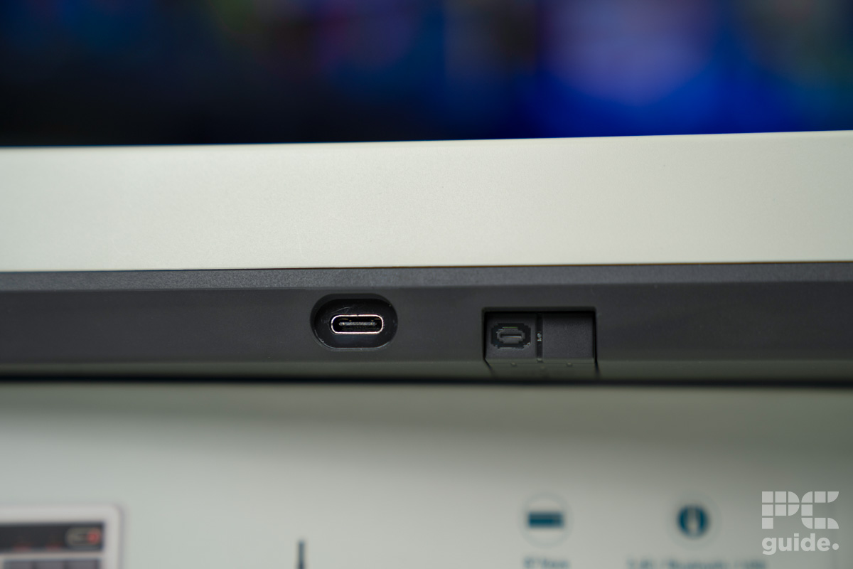 8Bitdo Retro Mechanical Keyboard USB C port and dongle, Image by PC guide
