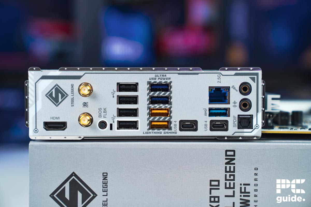 ASRock X870 Steel Legend IO ports, Image by PC Guide