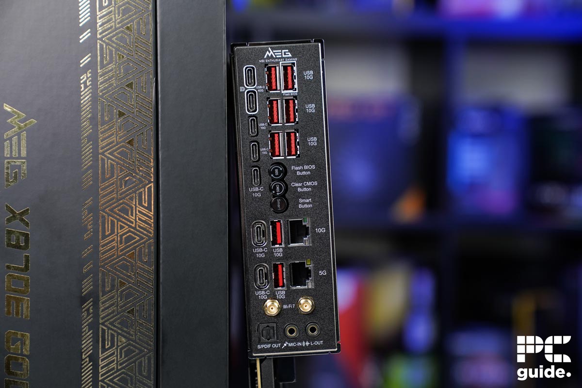 MSI MEG X870E Godlike IO, Image by PC Guide