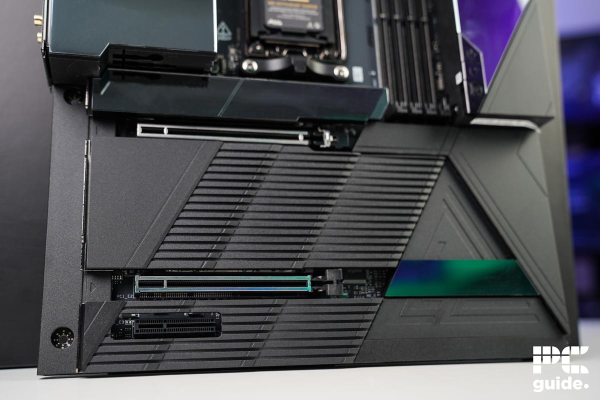 MSI MEG X870E Godlike PCIe slots, Image by PC Guide