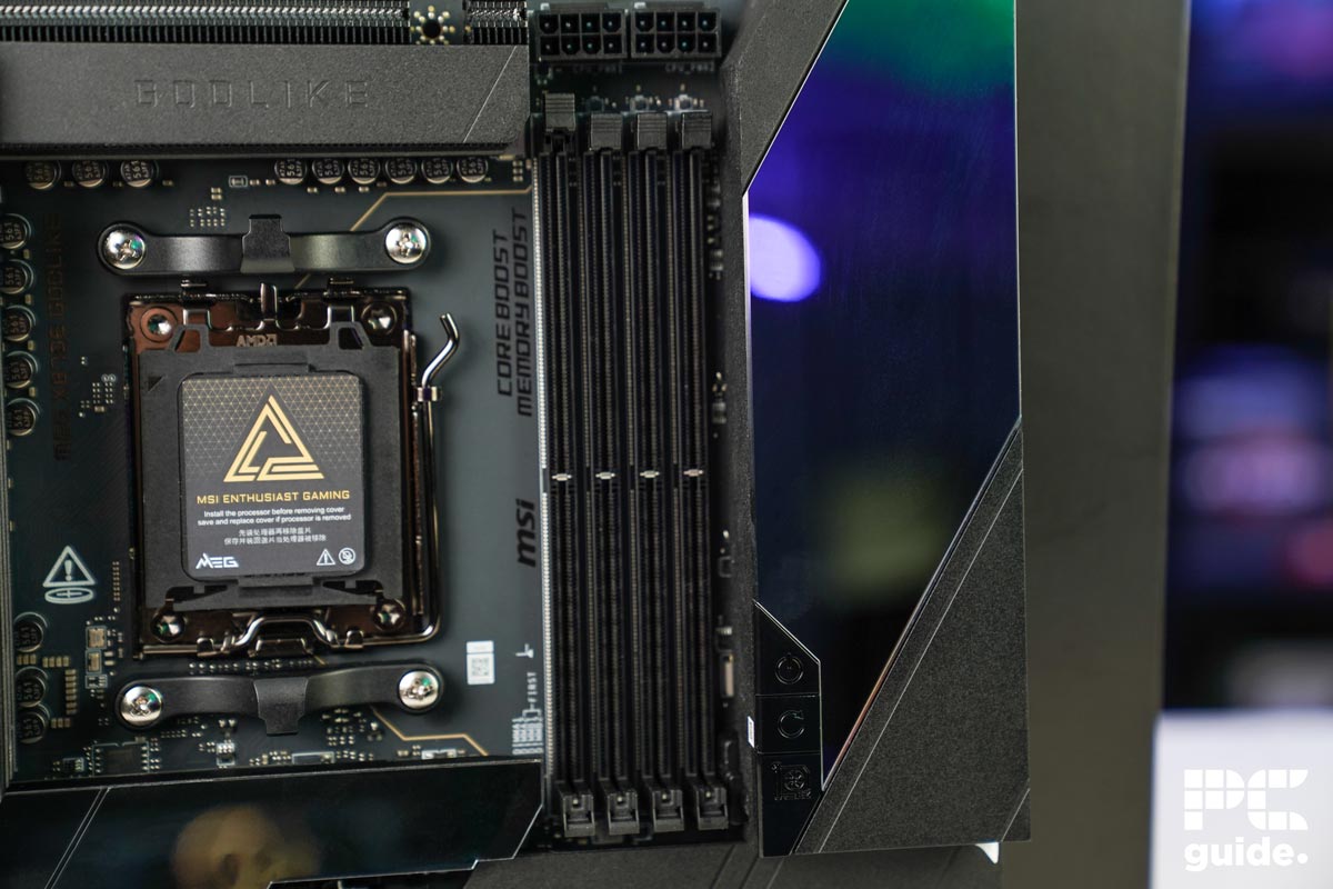 MSI MEG X870E Godlike RAM slots, Image by PC Guide